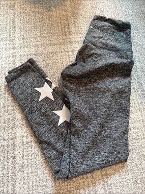 Girls' Gray Star Print Leggings